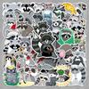 50pcs Cute Little Raccoon Cartoon Animal Stickers: Waterproof, DIY Decorations for Notebooks, Journals, and Water Bottles.