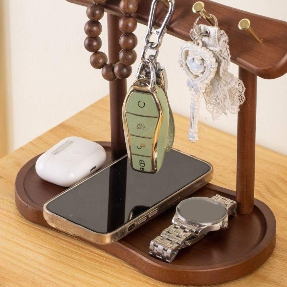 Modernes Holzschlüsselaufbewahrungsregal Große Kapazität Platzsparend Schlüsselhalter Box Feuchtigkeitsgeschützt Dekoratives Schmuck-Ausstellungsregal Schlafzimmer