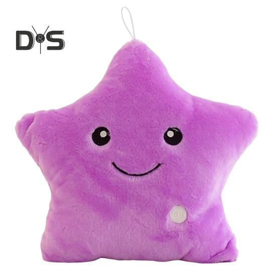 Twinkle Star Pillow Stuffed Star LED Light Up Cushion Glowing Star Throw Pillow Night Light Kids Sensory Plush Toy for Children