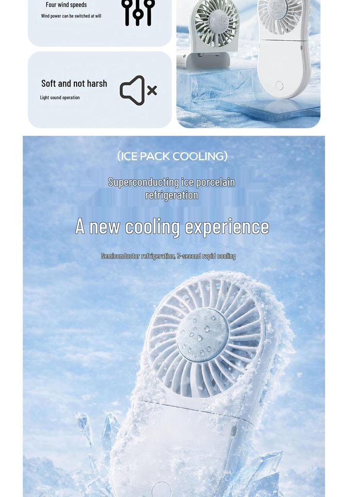 Portable Handheld Folding Neck and Desktop Multi-Purpose Cooling Fan