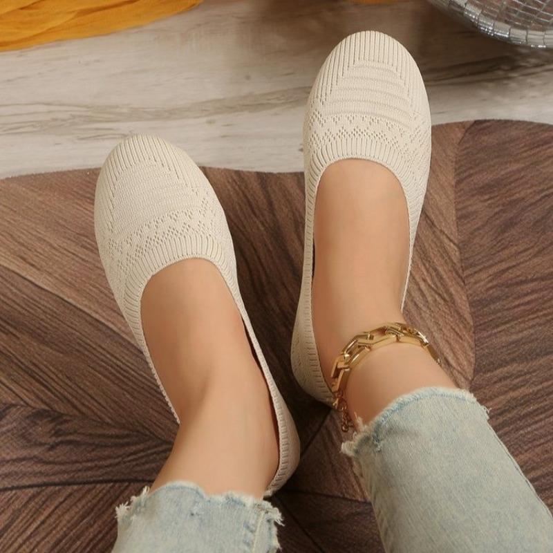 New Round Toe Flat Single Shoes for Women's Casual Slot-toe Lazy Shoes