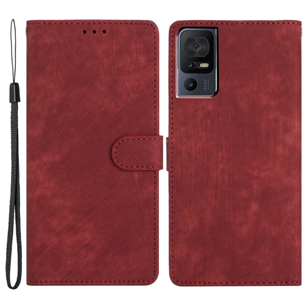 For TCL 40 SE Case with Wrist Strap Skin-touch Wallet Leather Phone Cover