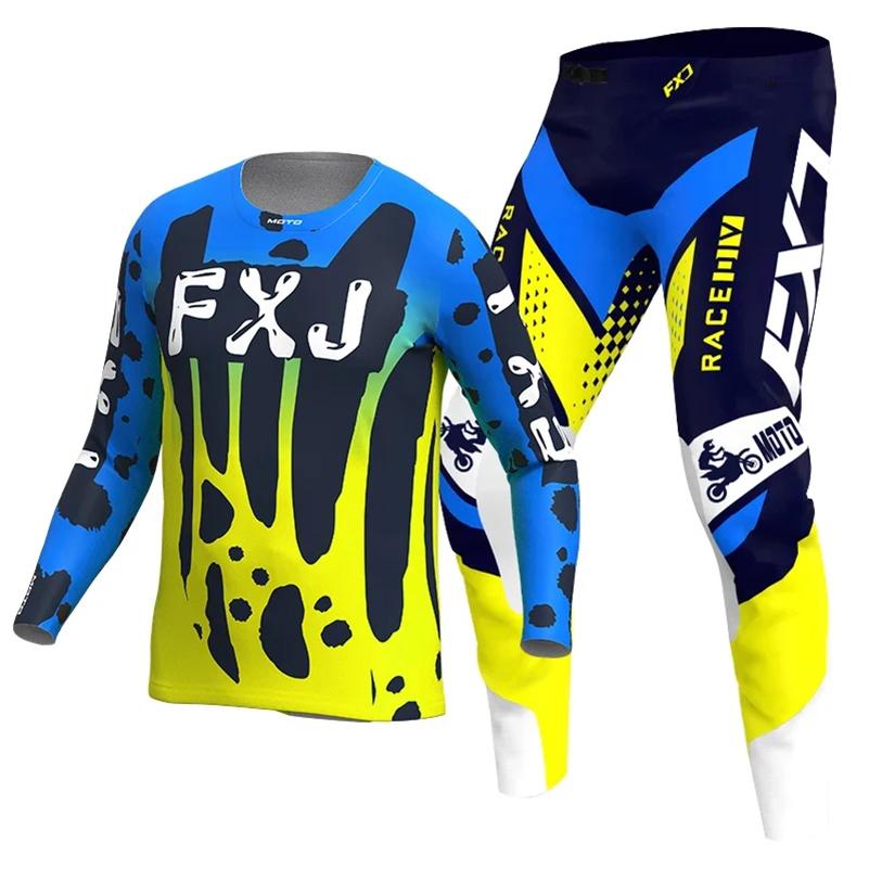 Set di abbigliamento da motocross per bambini 4 5 6 7 8 9 10 11 12 13 anni Ragazzi Bambino Motociclista Ragazzo Ragazza Maglia Pantaloni Kit tuta da corsa Fuoristrada Enduro MX MTB