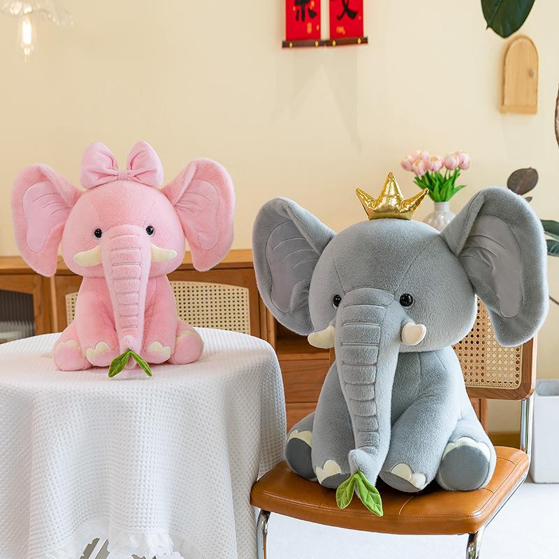 New Healing Crown Elephant Doll Plush Doll Child Soothing Sleeping Artifact for Friends
