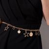Fashion Ladies Exquisite Waist Chain Leaf Shell Metal Double Layer Beautiful Waist Chain Boho Women's Waist Chain