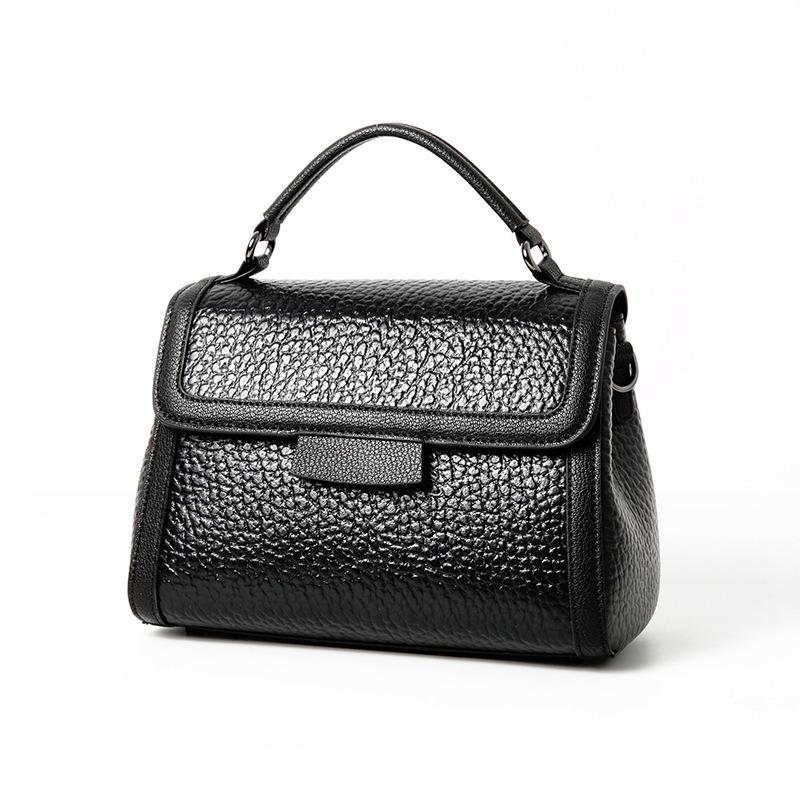 Bubble Head Layer Cowhide Women Single Shoulder Crossbody Simple Fashion Bag Girls Classic Shell Bag Multi-layer Dumpling Bag