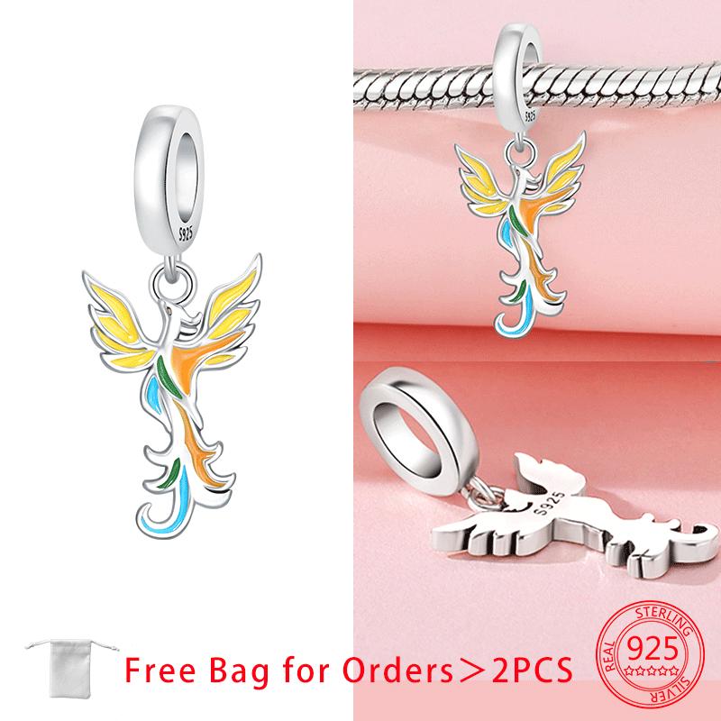 Original Copper Animal Colorful Parrot Jade Series Charms Hummingbird Bird Beads Pendant Fit Diy Bracelet Women Jewelry Gift