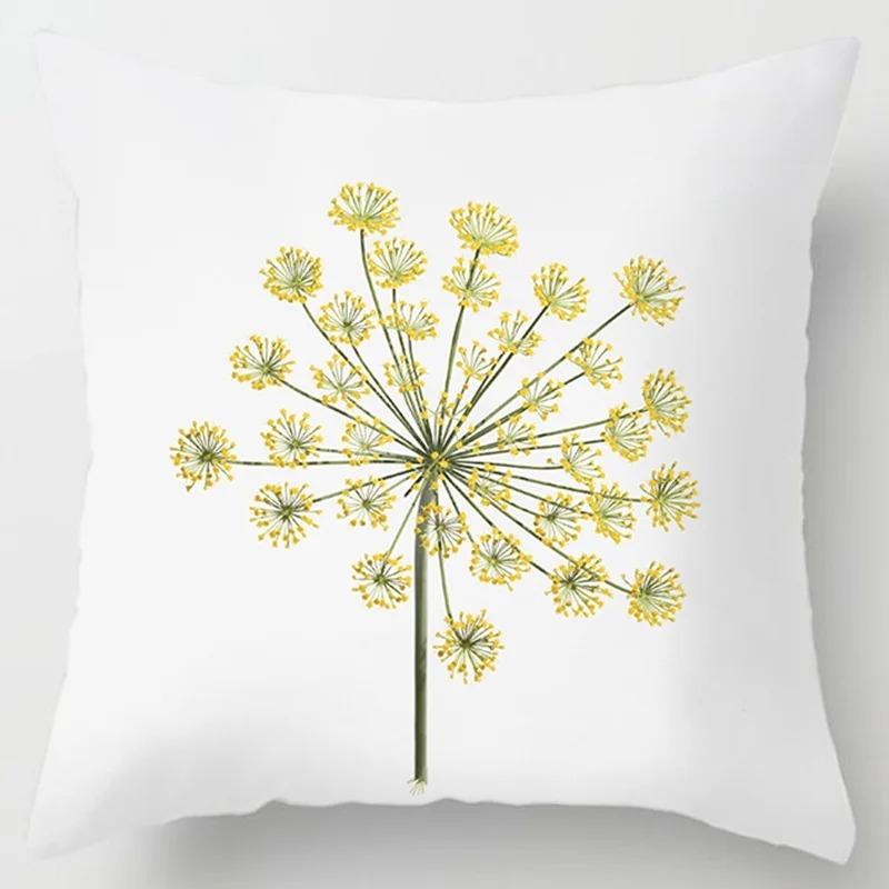 Yellow Dandelion Leaf Pillowcase Office Living Room Home Pillowcase Car Ornaments