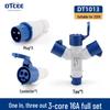 Three-Way Explosion-Proof Industrial Plug Y-Type Aviation Socket 32A/16A Waterproof Converter.