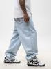 Jigga Wear Dude Men's Super Baggy Jeans Light Blue XXL