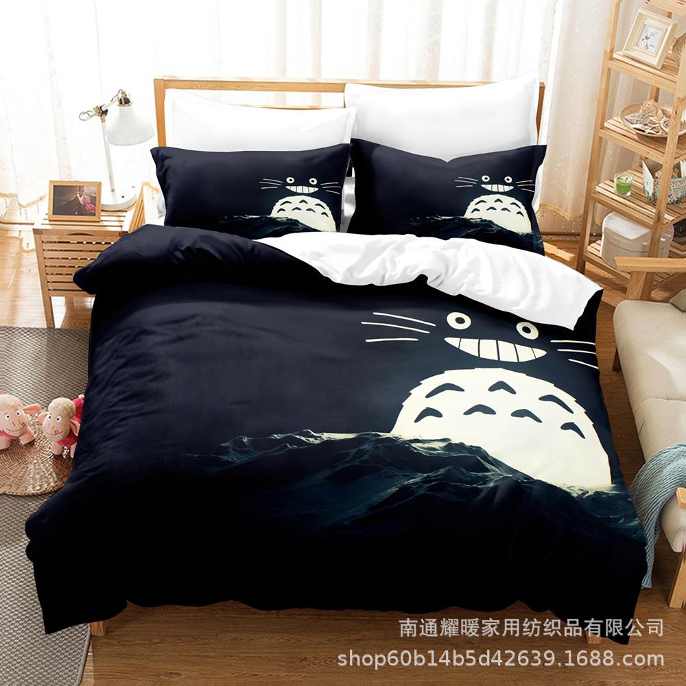 3D Digital Printing Bedding Four-Piece Set Three-Piece Set Chinchilla Bed Sheet Quilt Pillow