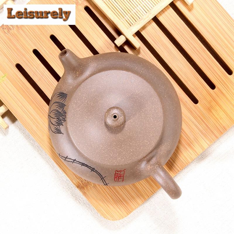 230ml High-end Yixing Purple Clay Teapot Handmade Lotus Pot Raw Ore Steel Grey Mud Kettle Zisha Teaset Drinkware Collection Gift