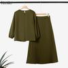 ZANZEA Women 3/4 Sleeve Blouse and Long Skirts Vintage Two Piece Suit Sets