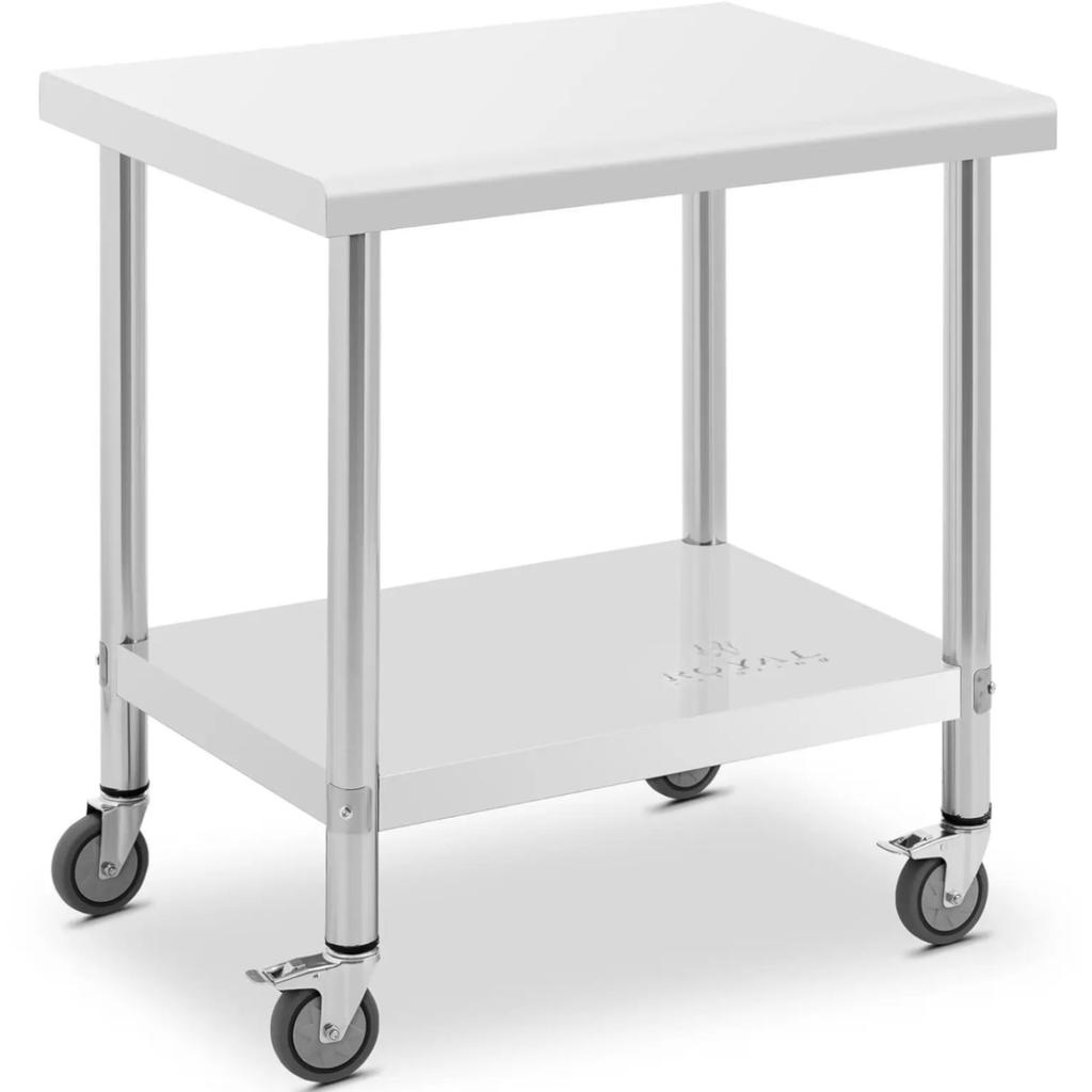 Table worktop on wheels, 2 levels, 60 x 80 cm, STEEL, up to 135 kg