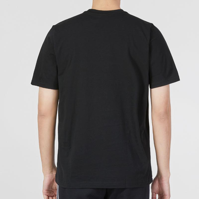 Adidas Logo Print Sports Casual Crew Neck Short Sleeve T-Shirt And Knitted Cuffed Sports Pants Set Men Tops, Bottoms Black IC9282+GK9226