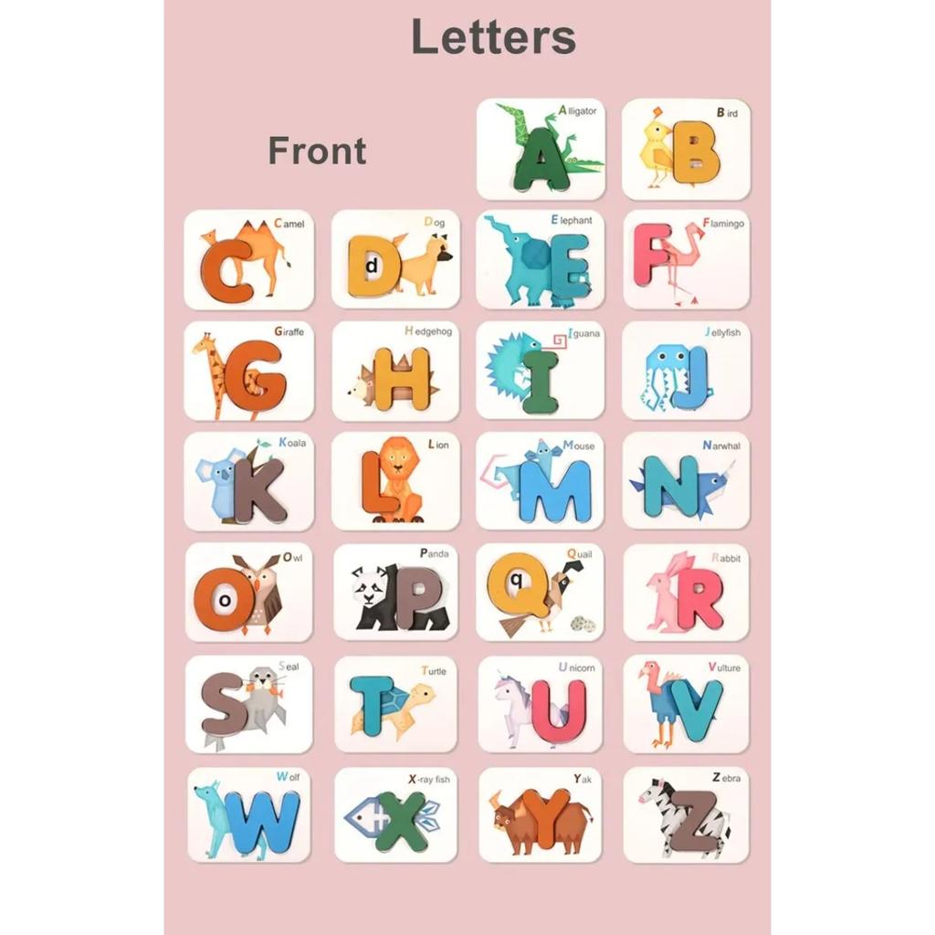 Montessori Alphabet Numbers Flash Cards for Kids 3-6 Years ABC Learning Toys Wooden Letters Numbers Preschool Educational Toys