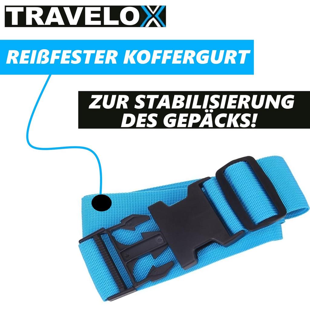 TRAVELOX Luggage Strap Luggage Strap Luggage Tag Luggage Lock Luggage Tag Blue