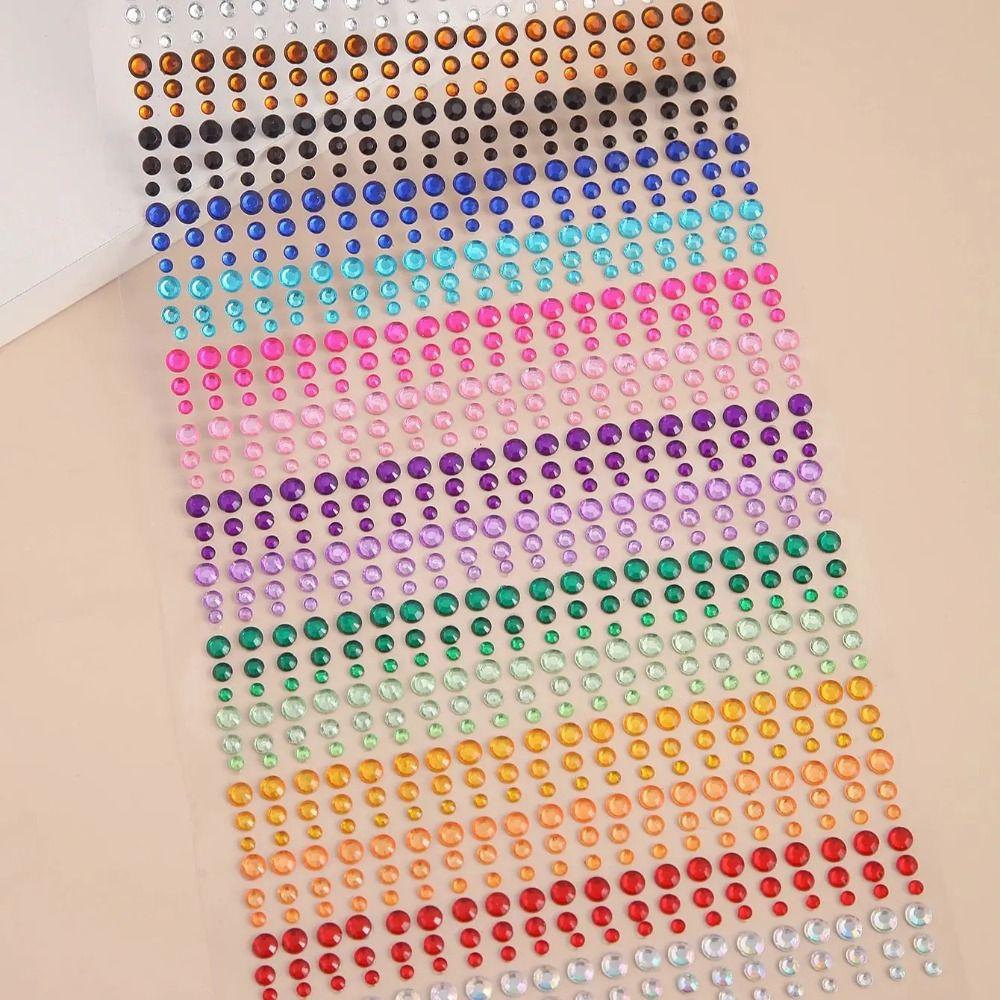 Rainbow Color Face Makeup Accessories Hair Rhinestone Stick  Music Festival Stage Performance