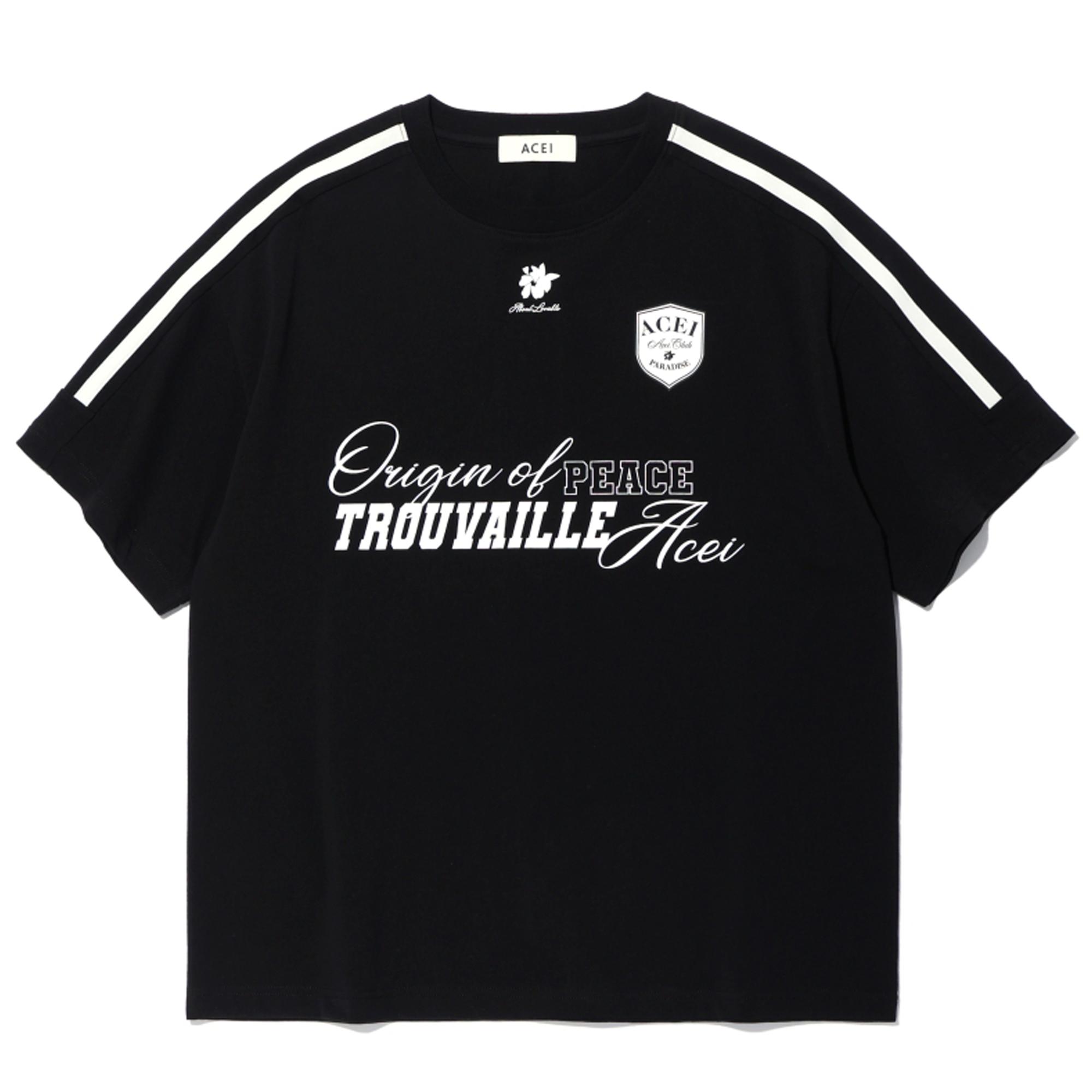Asei Varsity Script Print T-Shirt (Uni) Black S