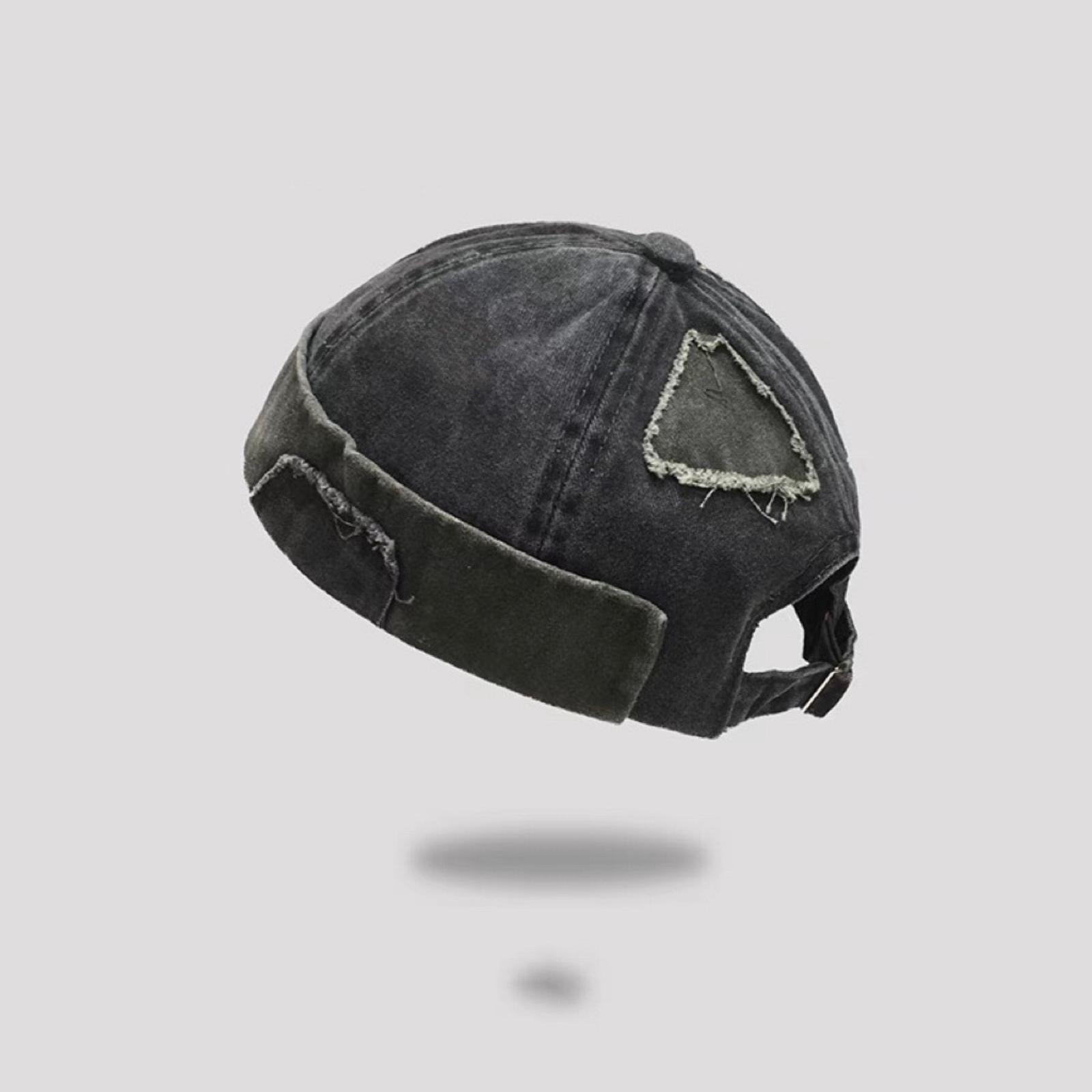 

Капелюх Орендодавця, Повністю Миючий Зношений Капелюх-Диня, Безкарнизний Порваний Капелюх One Size чорний