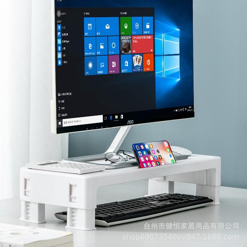 Desktop Monitor Riser Stand With Storage Tray Elevated Screen Holder Office Desk Ergonomic Workspace Organizer