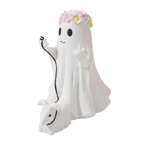 Ghost Dog Walking Ornament Resin Ghost Dog Walking Sculpture Halloween