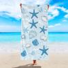 Blue Starfish Seashell Beach Towel Marine Life Style Lightweight Quick Dry Beach Blanket Summer Beach Pool Swimming Camping