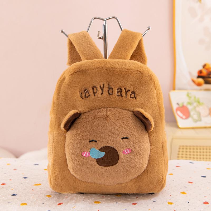 Capibara Plush Backpack Capybara Cute Animal Doll Backpack Student School Bag Gifts