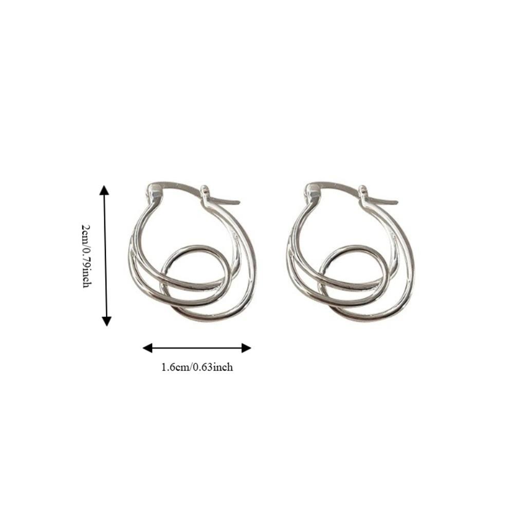 Double Layer Irregular Earrings Minimalist Personality Earrings Hoop Earrings  Party