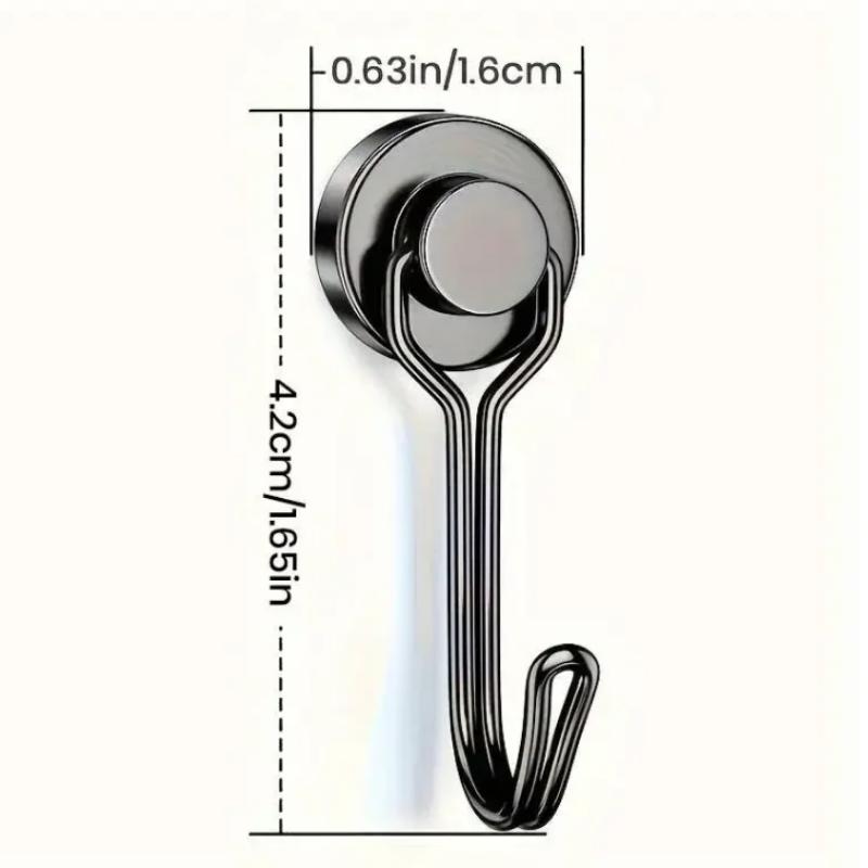 Swivel Heavy Duty Magnetic Hooks Black Silver Strong Magnetic Hooks for Hanging Cruise Cabins Refrigerator Kitchen Locker