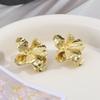 European Bestseller Flower Stud Earrings: Luxury 3D Metal Design with Cold Aesthetic
