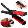 BEPAN V Shaped Hair Straightening Brush Comb with Bristles Anti-Static Double Sided Flat Hair Clamp Combs Hairdressing Styling Tools