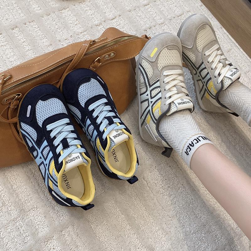 Thick-soled Mesh German Training Shoes Women's 2025 New Summer Versatile Breathable Casual Sports Forrest Gump Shoes Lightweight Dad Shoes