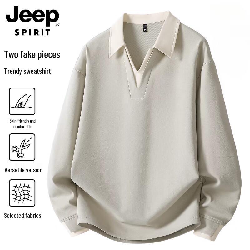 

Мужская толстовка JEEP SPIRIT с отложным воротником, color-block, имитация двух предметов 2XL