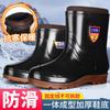 Winter warm waterproof snow boots men's and women's short boots non-slip rain shoes men's medium tube thickened velvet cotton shoes cotton boots