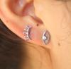 Finally Sale Simple Mini Cute Eyelash & Eye Type Ear Fine Jewelry Anti Allergy Gold Silver Plated Bling CZ Eyes Stud Earring