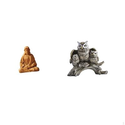 Sacred Heart Jesus Owl Figurine Statue Collectible Gift for Hallway Bedroom Office Desk Fireplace