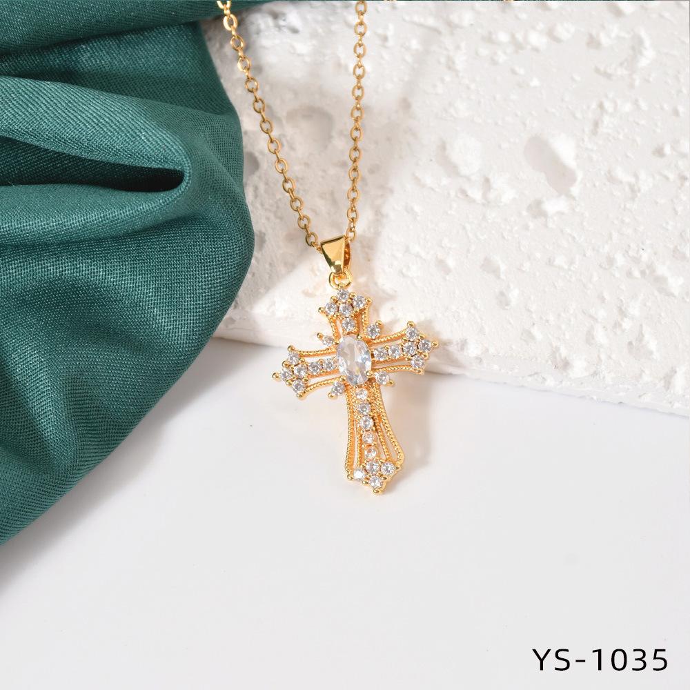 Fashion Trendy Titanium Steel Cross Necklace Women Luxury Versatile Accessory