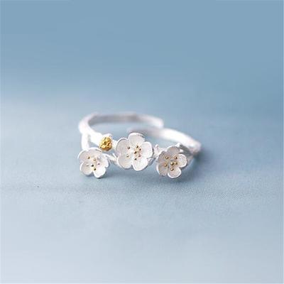 925 Sterling Silver Jewelry Korean New Popular Fashion Daisy Flower Adjustable Female Opening Rings   R122