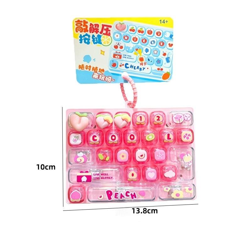 26 Key Cute Decompression Toy Anti-Anxiety Push Button Toy Portable Bag Hanging Ornament For Students Daily Use