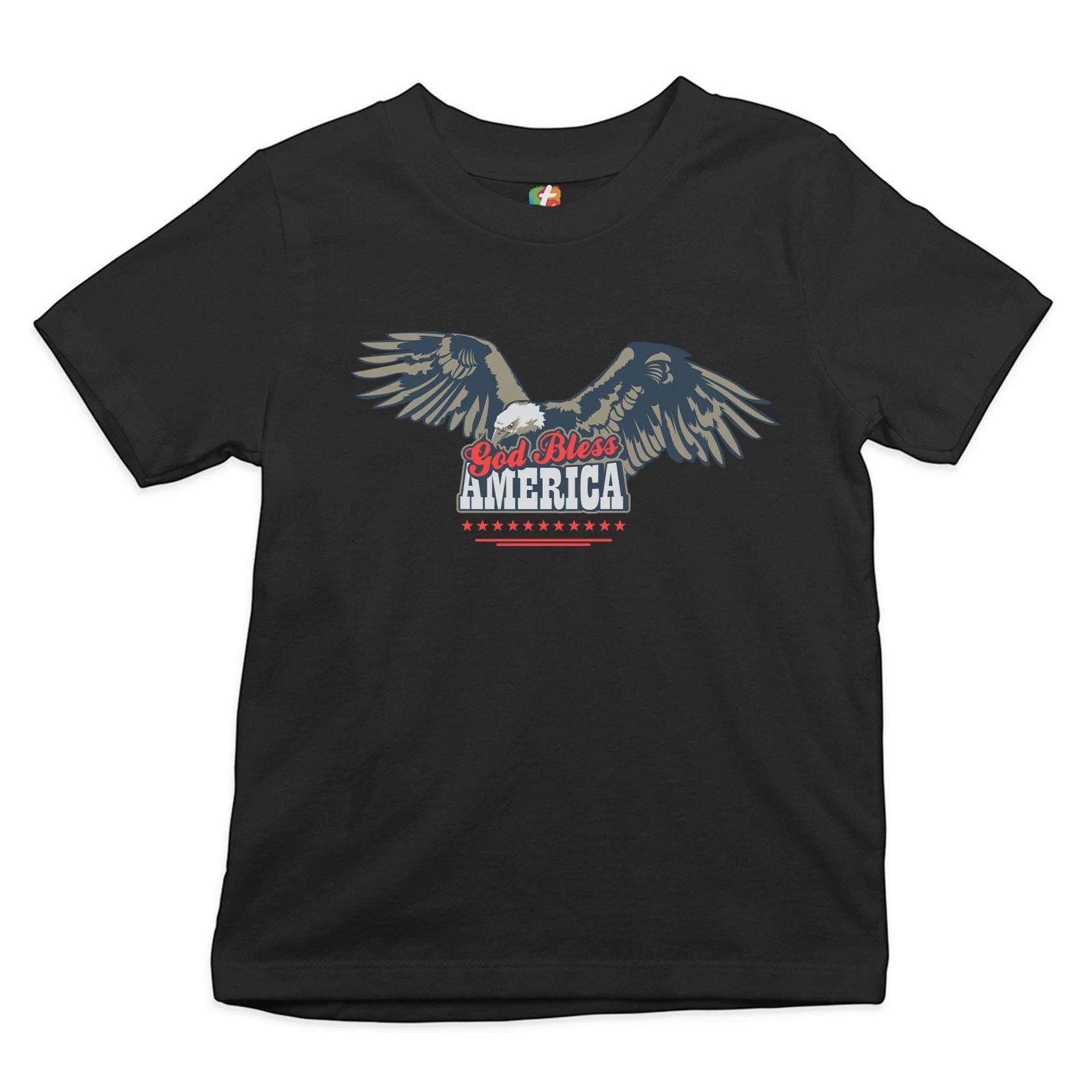 God Bless America Youth kids boys T-Shirt 4th of July Bald Eagle Patriotic Kids 110