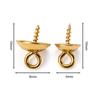 30 Stück Goldfarbene Edelstahl-Schraubösen-Pins Ösen Oberseitig gebohrte Perlen Endkappen Anhänger Charms Verbinder für DIY Schmuckherstellung