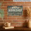 2D Flat Dad's Workshop Metal Sign - Vintage Garage Aluminium Wall Art Suitable for Home, for Man Cave, Tool Room - Father's Day Gift, 7.9x11.8 Inches