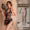 Sex underwear retro stand-up collar high-end cheongsam sexy uniform nightclub tight sleeveless hip-wrapped printing