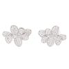 European and American exquisite niche micro-inlaid zircon petal earrings gold-plated and versatile, light luxury without ear piercings, ear clips, ea
