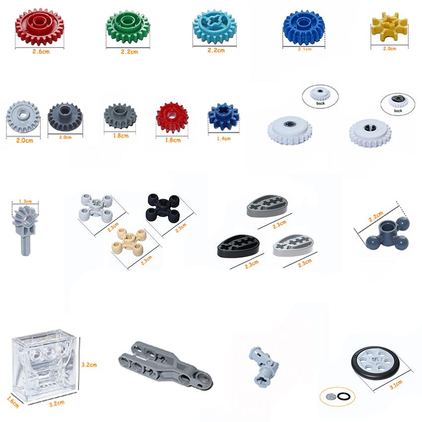 Blocos de Construção MOC Peças Técnicas Engrenagem Eixo Sem-fim Cremalheira Conector Peças a Granel 24014 69778 69779 18946 87407 35185 2471 2474 15460