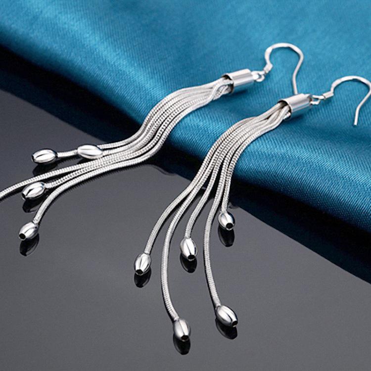 Olive Korean Long Tassel Earrings - European & American Fashion Jewelry