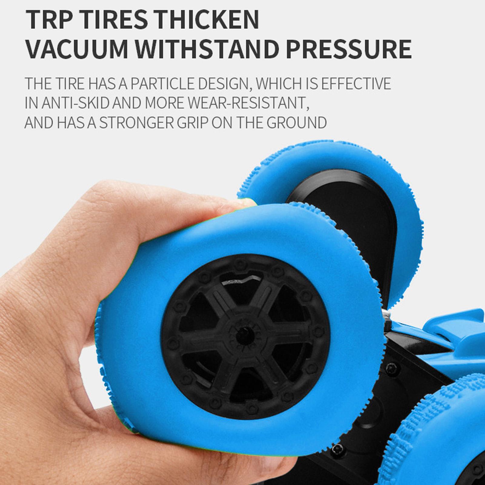 DoubleSided Stunt RC Car 360 Degrees Rotation Spraying Remote Control Car Children Toy(Blue )