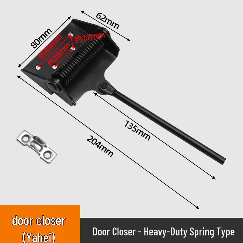 Automatic No-Drill Wooden Door Closer with Rebound Feature
