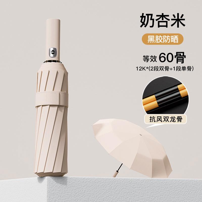 Extra-Large Manual Umbrella Extra-Wide Extra-Thick Reinforced All-Weather Umbrella for Women—Folding Sunshade